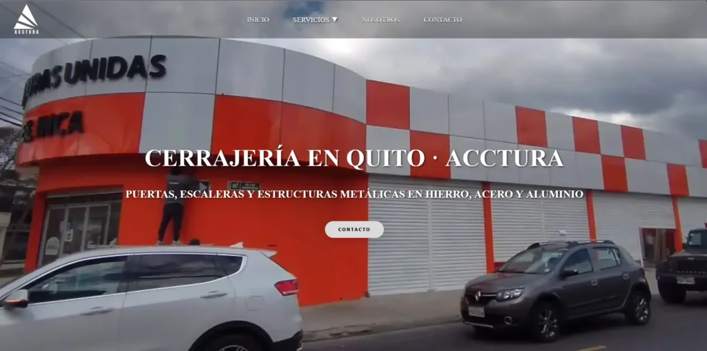 Captura página Cerrajeria Quito