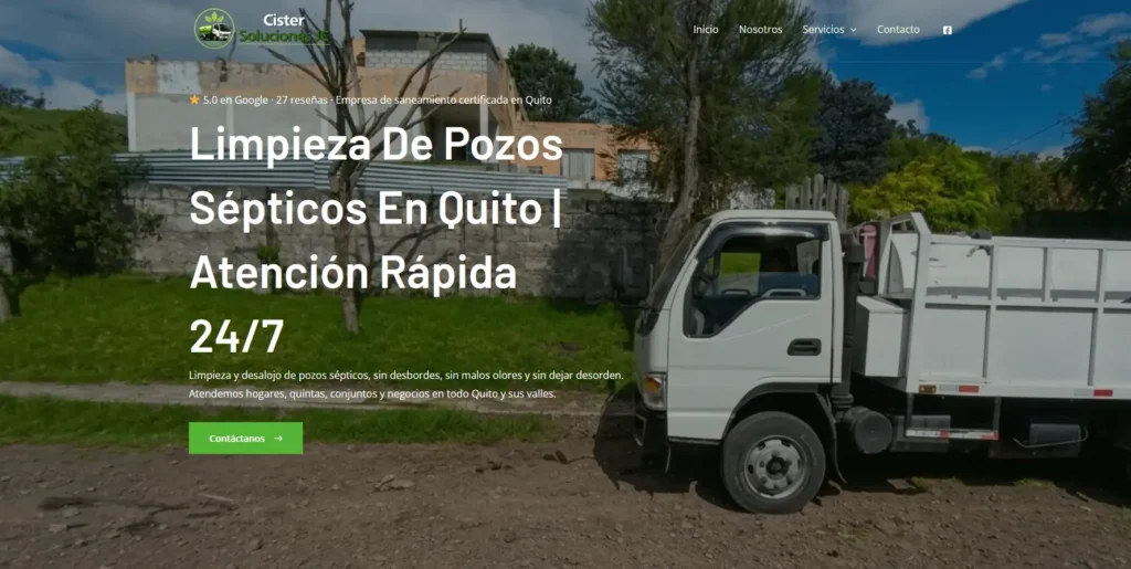 Captura de la página Cister Soluciones